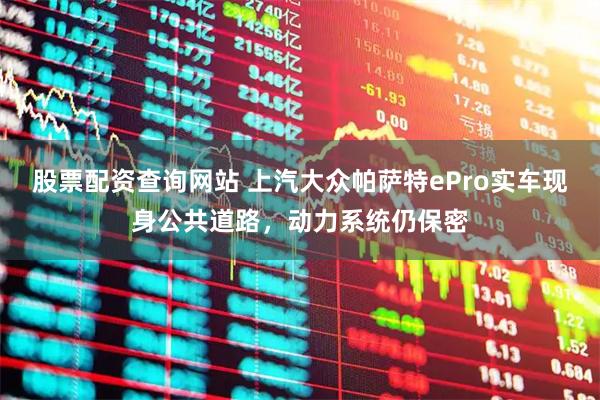 股票配资查询网站 上汽大众帕萨特ePro实车现身公共道路，动力系统仍保密